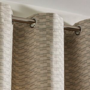 Kaplan ivory and natural silver eyelet curtain
