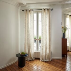 Kiato beige and black black eyelet curtain