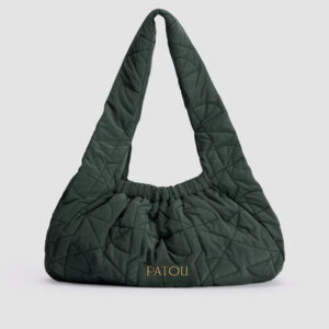 Le Biscuit large bag in recycled quilted nylon - Bottle Green - One Size