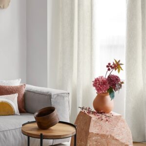 Leonard ivory silver eyelet curtain