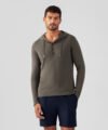 Light Cotton-Silk Hoodie Sweater: Army Green