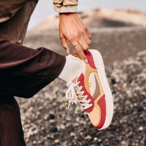Low-top sneakers Axelle - Burgundy amber beige