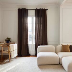 Marcelo moka brown back tab curtain