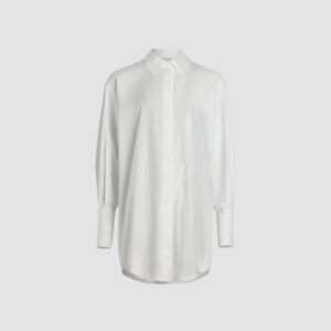 Mini shirt dress in organic cotton - White - 44