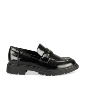 Mocassins NOIR Femme motif Uni Lacets