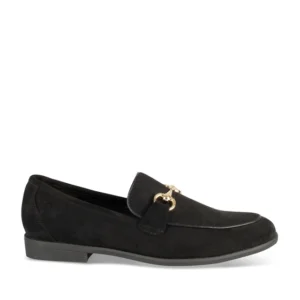 Mocassins NOIR Femme motif Uni Lacets