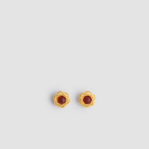 Nest earrings in gold-plated brass and resin - Autumn Leaf - One Size