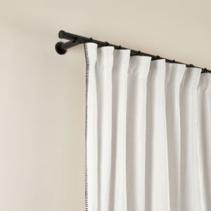 Nino white and black festoon pencil pleat curtain