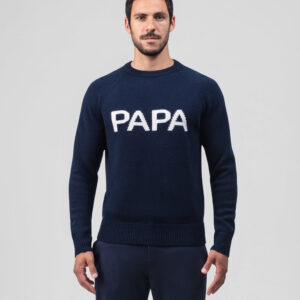 Nordic Wool Sweater "PAPA": Navy