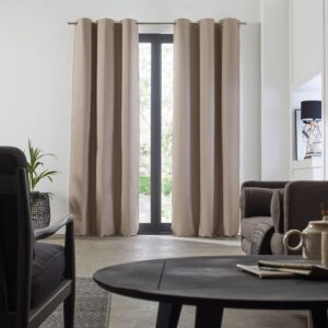 Occultant dark grey blackout eyelet curtain