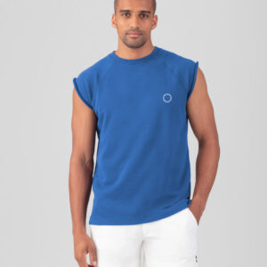 Organic Cotton Sleeveless Sweatshirt RON DORFF: Fjord Blue