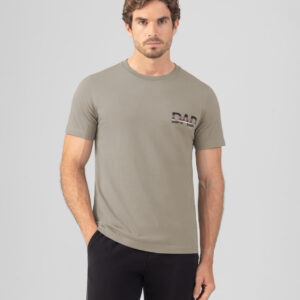 Organic Cotton T-Shirt "DAD": Dusty Beige