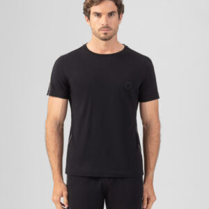 Organic Cotton T-Shirt w. Piping: Black