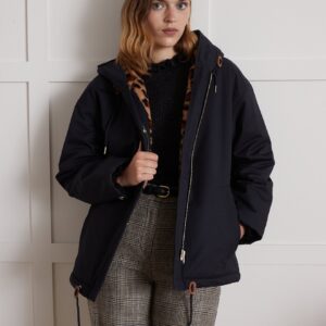 Parka courte femme doublée imitation fourrure
