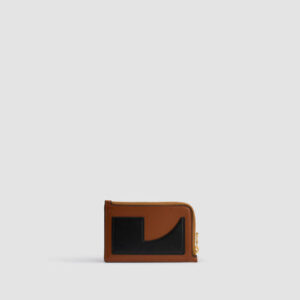 Patou coin cardholder in leather - Black Chestnut - One Size