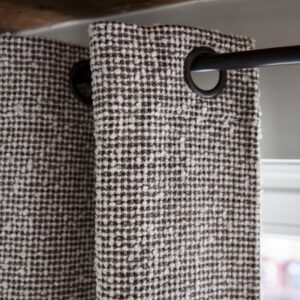 Pietro ivory and black black eyelet curtain