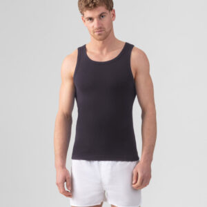 Ribbed Tank Top: Lava Grey