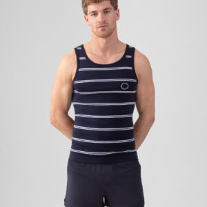 Ribbed Tank Top w. Double Stripes: Navy