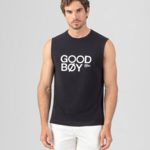 RON DORFF x LØCI Organic Cotton Sleeveless T-Shirt "GOOD BØY": Black