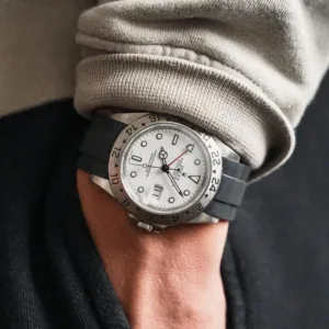 Rubber Strap for ROLEX® Explorer II For Deployant Buckle