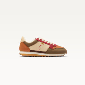 Running sneakers Gabrielle - Khaki cognac Burgundy