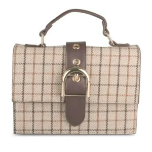 Sac à main MARRON Femme motif Carreaux