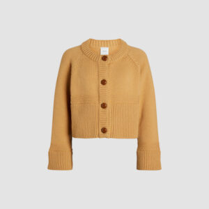 Short cardigan in sustainable wool and cashmere - Golden Beige - XL