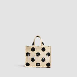 Small JP tote in printed cotton canvas - Angora Dots - One Size