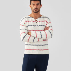 Swedish Fisherman Cotton Sweater: Off White