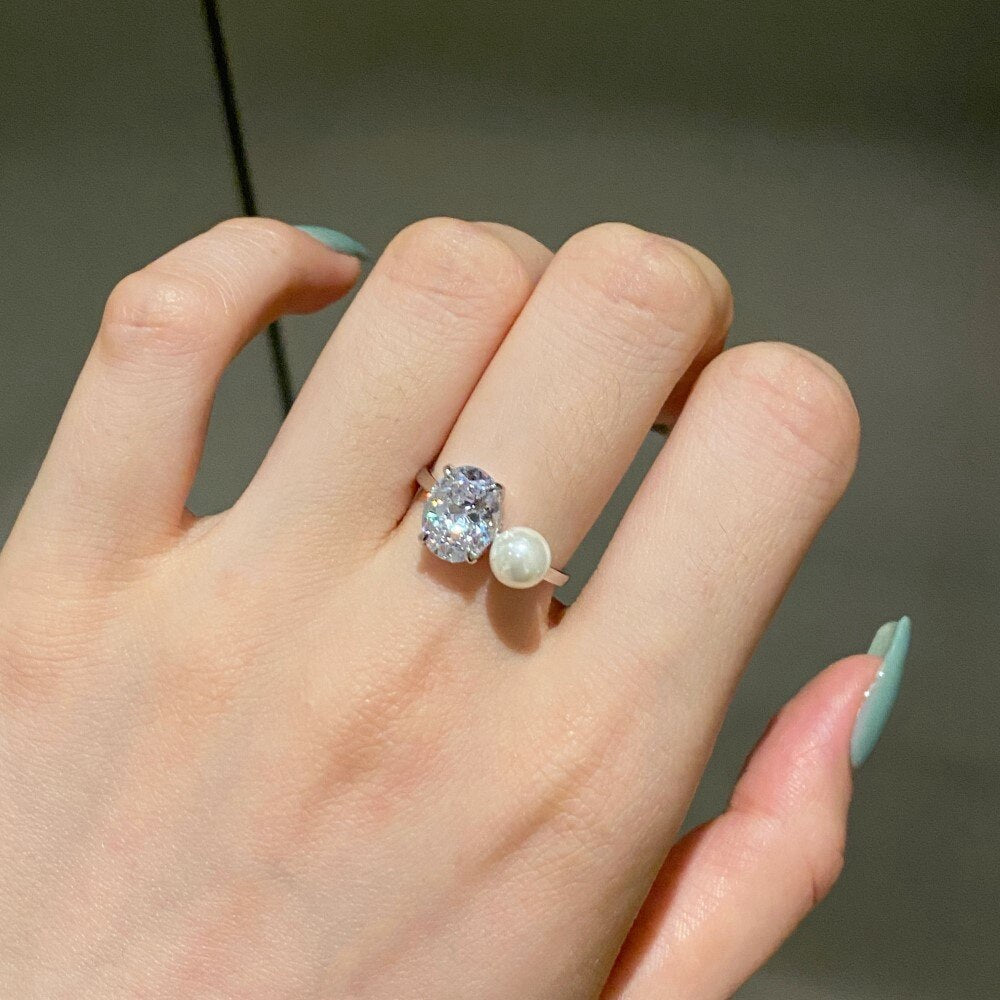 Toi et moi engagement ring with a pearl Ariana Grande Engagement Ring Replica Toi et moi engagement ring with a pearl Ariana Grande Engagement Ring Replica