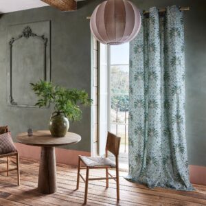 Ubari grey green gold eyelet curtain