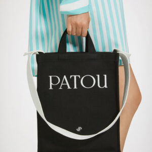 Vertical Patou tote in cotton canvas - Black - One Size
