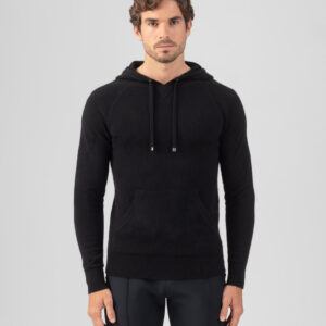 Wool Cashmere Hoodie: Black