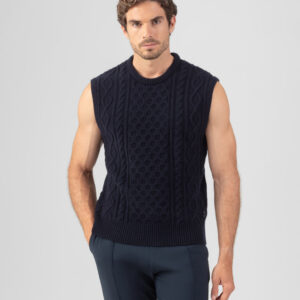 Wool Cashmere Telemark Sleeveless Sweater: Navy
