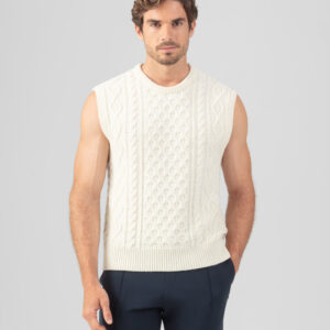 Wool Cashmere Telemark Sleeveless Sweater: Off White