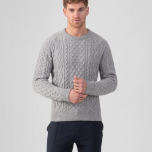 Wool Cashmere Telemark Sweater: Grey Melange