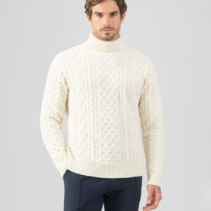 Wool Cashmere Telemark Sweater Turtle Neck: Off White