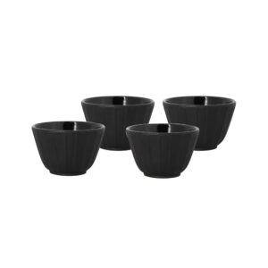 THE KITCHENETTE – Set De 4 Tasses A The 12cl En Fonte Noire Mat Interieur Verni