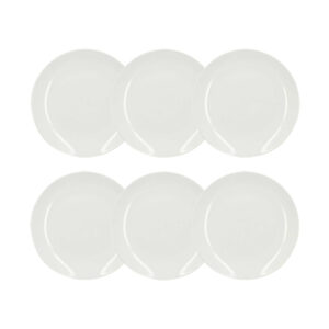 NOVASTYL – Lot 6 Assiettes Plates Metropolitan 27cm En Porcelaine Blanche