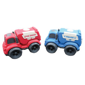 Petites Voitures – Pack de police et camion de pompier 10*6.5*7cm (2 pièces)