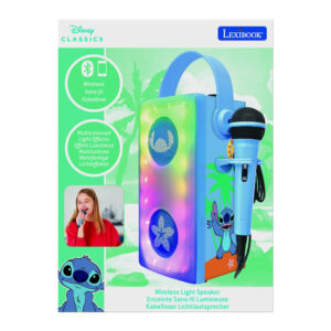 Enceinte Bluetooth portable avec micro et effets lumineux Stitch