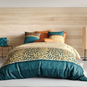 Housse de couette 240×220 Fauve + 2 taies 100% coton 57 fils