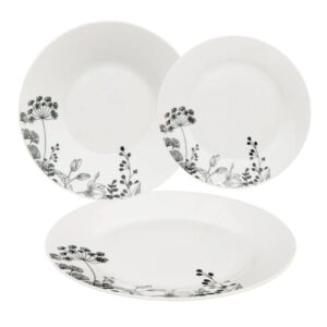 Service de Table 18 Pièces “White Floral” 26cm Blanc