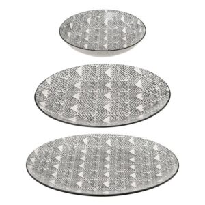 Service de Table 18 Pièces “Bohemia Etnic” 27cm Noir