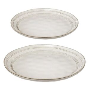 Service de Table 12 Pièces “Flower” 26cm Gris