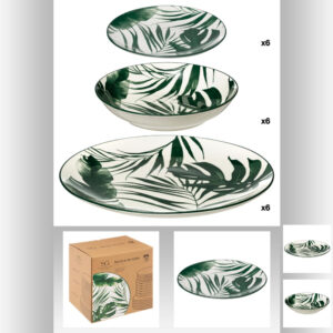 Service 18 pièces palme vert