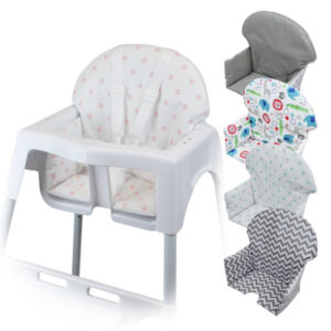 Monsieur Bébé – Housse d’assise pour chaise haute bébé enfant gamme Délice – Pois roses