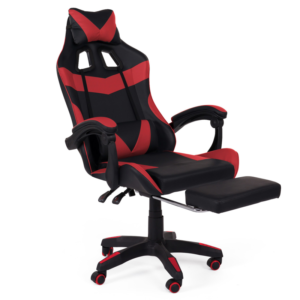 IDMARKET Fauteuil de gaming ALEX réglable avec repose-pied, coussin de tête et coussin lombaire noir et rouge