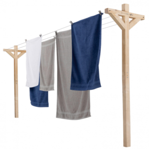 IDMARKET Etendoir à linge extérieur MADERA en bois 12M d’étendage
