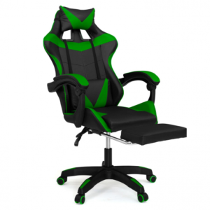 IDMARKET Fauteuil de gaming ALEX réglable avec repose-pied, coussin de tête et coussin lombaire noir et vert